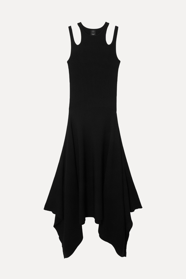 Rib Knit High-Low Hem Tank Dress