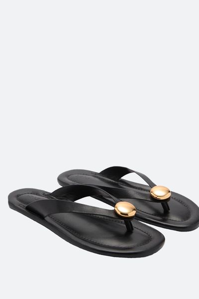 Leather Sandals With Adornment from Mango