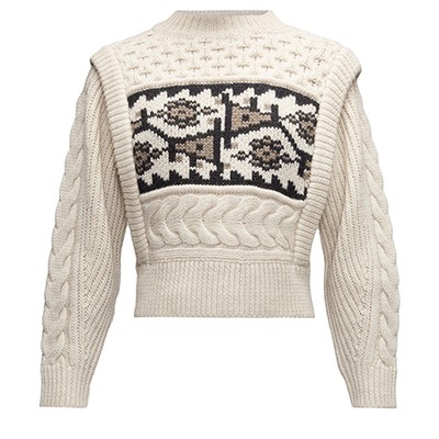 Rioja Jacquard-Patterned Cable-Knit Sweater from Isabel Maran Etoile