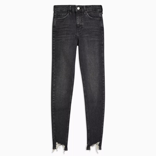 Washed Black Jagged Hem Jamie Jeans from Topshop