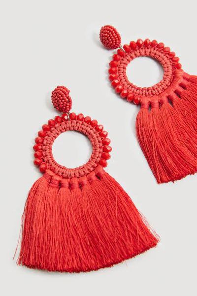 Tassel Pendant Earrings from Mango