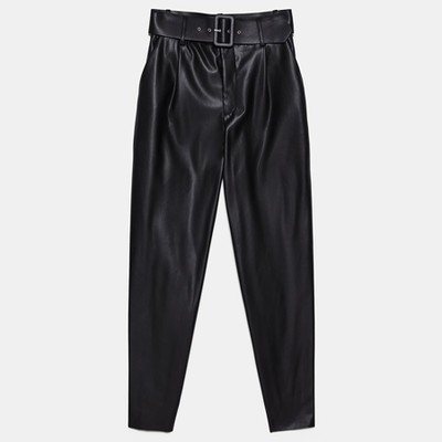 Faux Leather Trousers With Belt from Zara