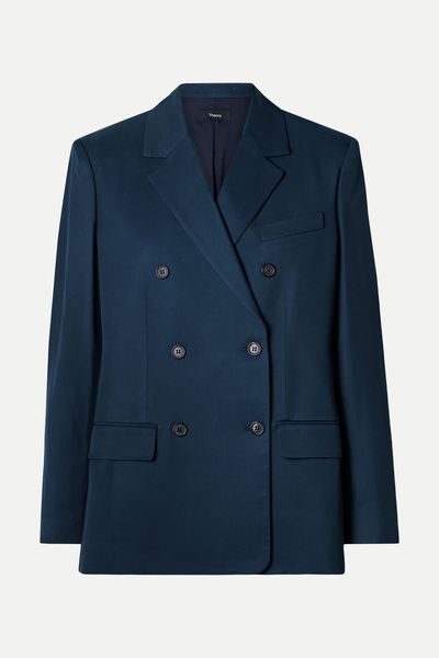 Double-Breasted Twill Blazer from Theory