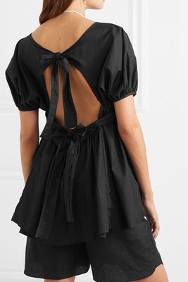 Angie Open-Back Cotton-Poplin Wrap Blouse from Cecile Bahnsen