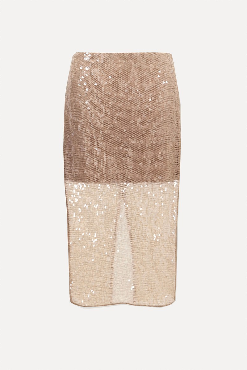 Allora Sequined Chiffon Midi Skirt from Veronica Beard