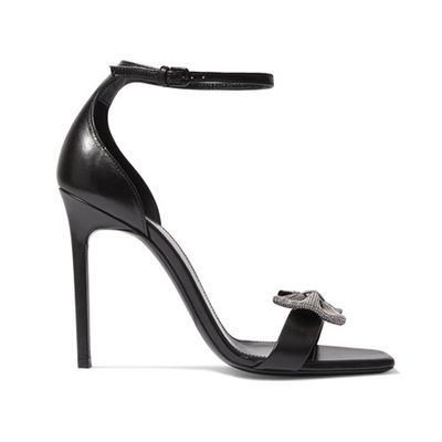 Amber Bow-Embellished Leather Sandals from Saint Laurent