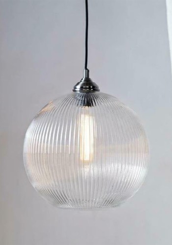 Overton Ribbed Glass Pendant Light