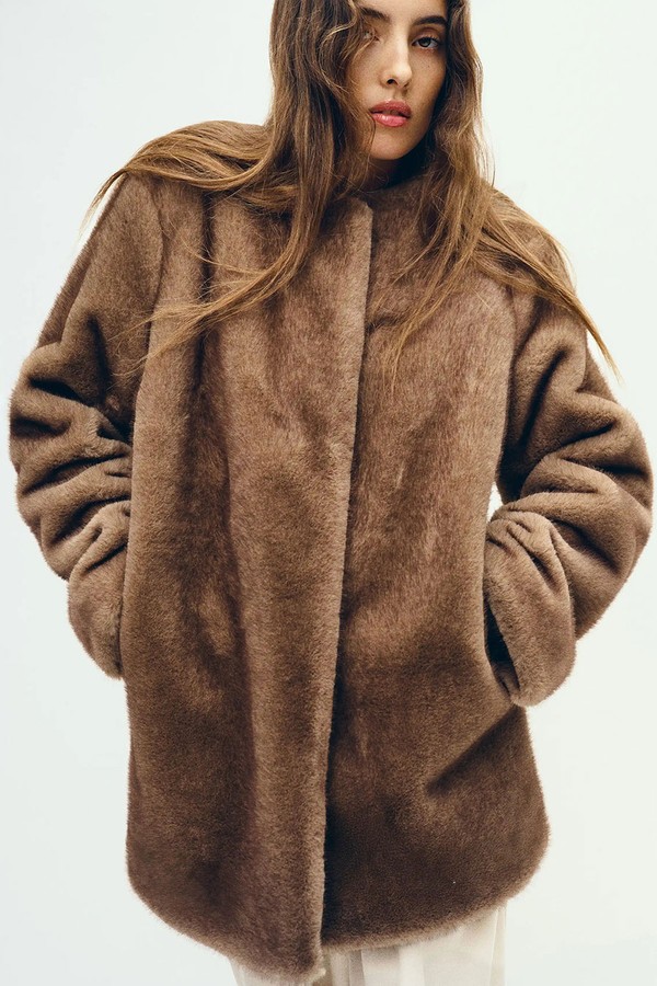 Devin Faux Fur Coat from Reformation
