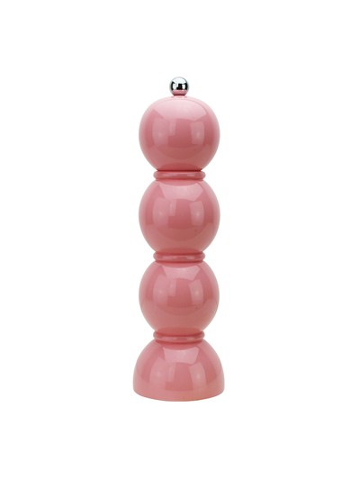 Coral Pink Lacquer Bobbin Salt And Pepper Mill Grinder