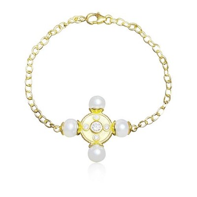 The New Romantics Gold Pearl Bracelet