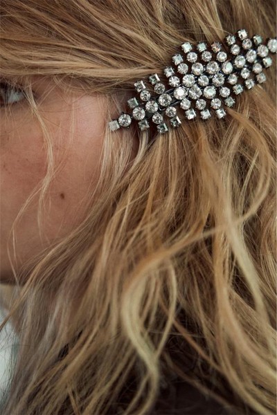 Rhinestone Sheepskin Clip