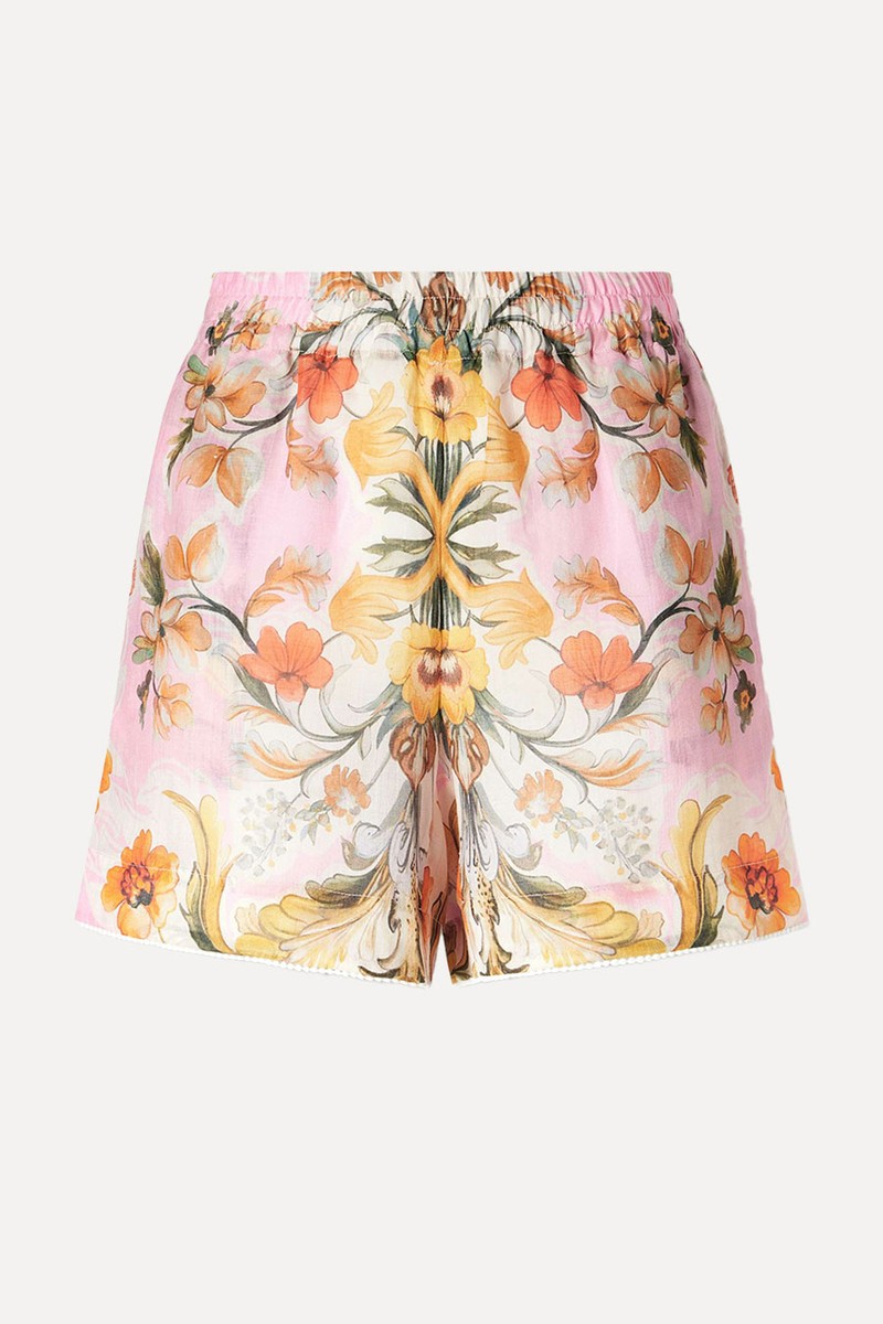 Bizzy Raimi Floral-Print Ramie Shorts from Borgo De Nor