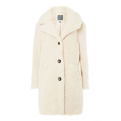 Tall Beige Teddy Coat