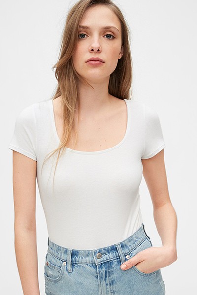 Squareneck Short Sleeve Bodysuit