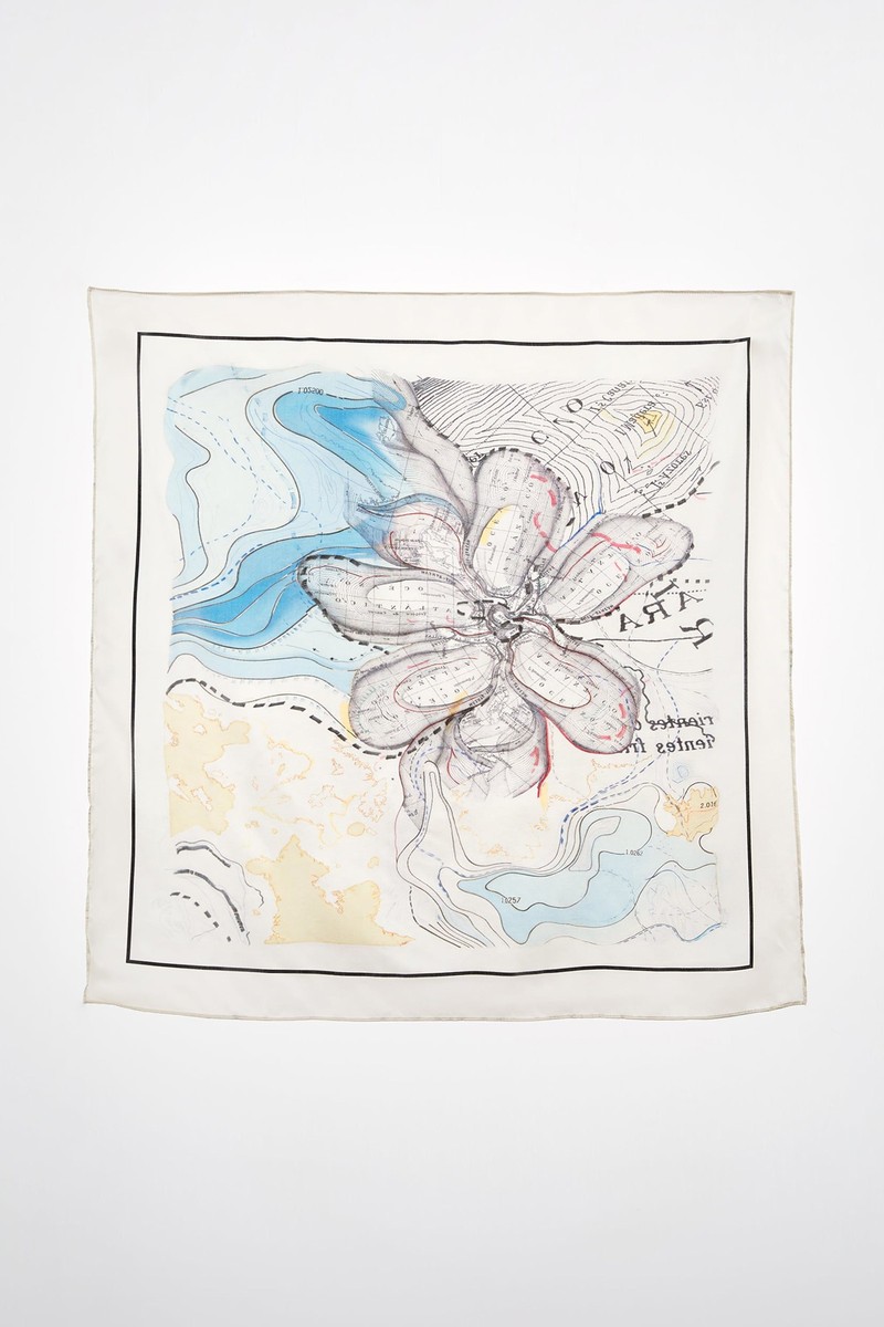 Map Silk Scarf from Zara