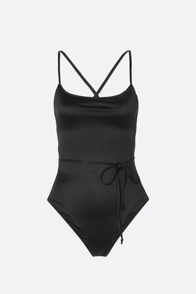 Vacay Belted Stretch-Satin Swimsuit from Good American