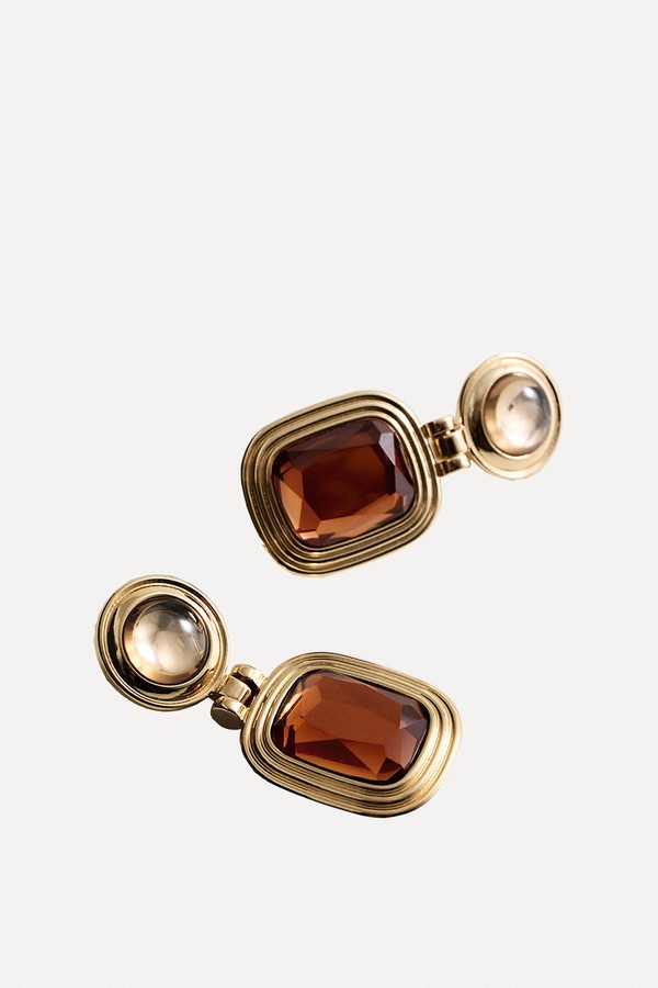 Combined Resin Hanging Earrings from Mango