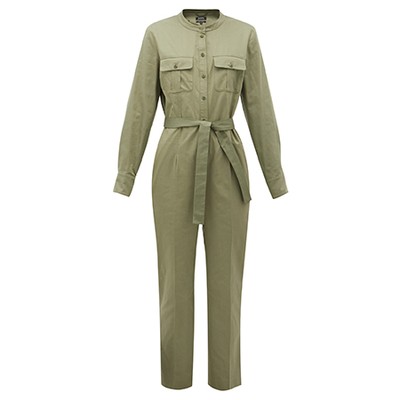 Eléonore Mandarin-Collar Cotton Jumpsuit from  APC