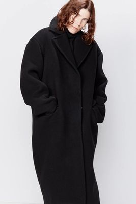 Exaggerated Shoulder Wool Cocoon Coat  from Raey