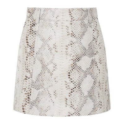 Snake Print Leather Mini Skirt from Reiss