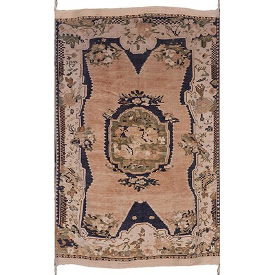 Light Khaki And Light Green Antique Rug 