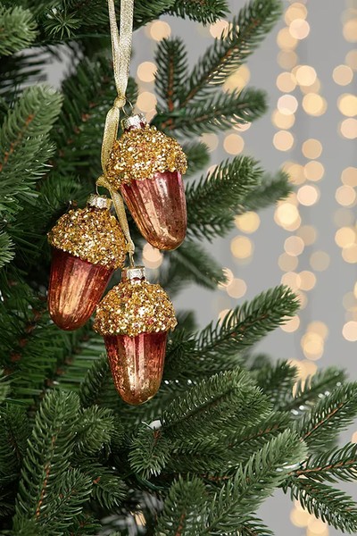 Christmas Cottage Acorn Cluster Bauble