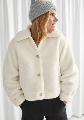 Buttoned Fuzzy Sherpa Jacket, £95 | & Other Stories