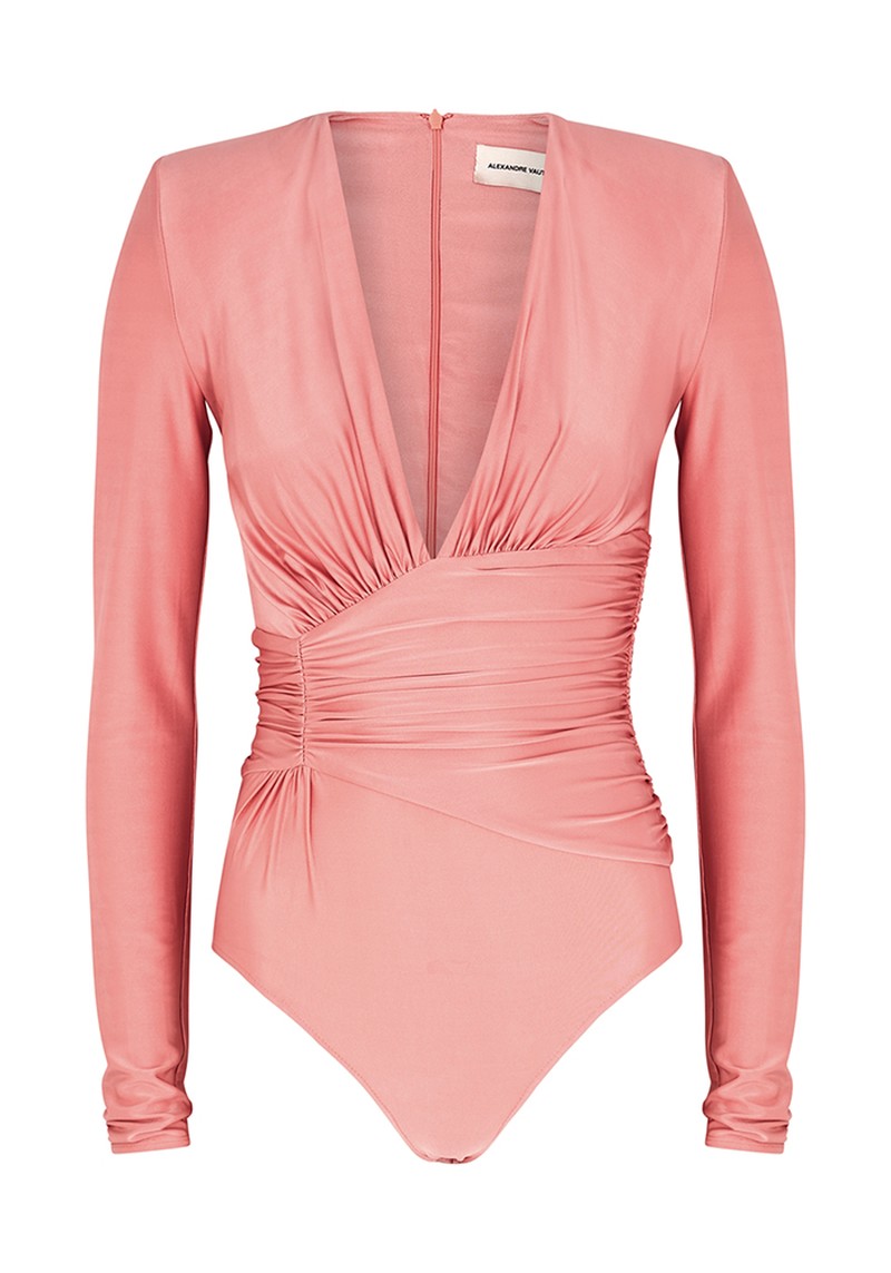 Ruched Satin Bodysuit from Alexandre Vauthier