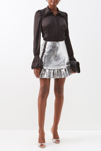 Sequinned Mesh Mini Skirt from Paco Rabanne