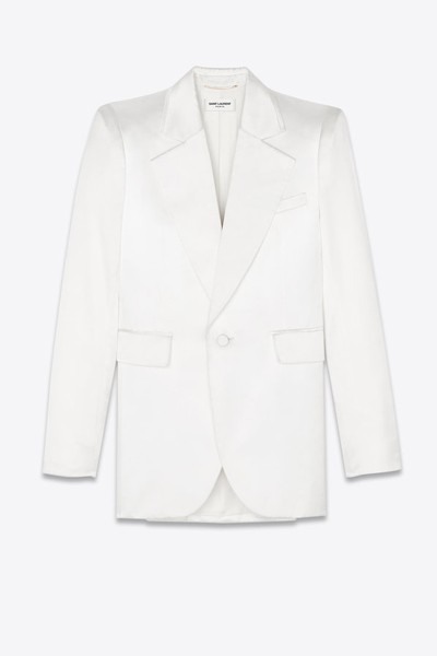 Oversized-Collar Classic Satin Blazer from Saint Laurent