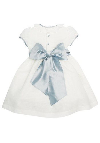 White Dress With Blue Sash from Pepa & Company