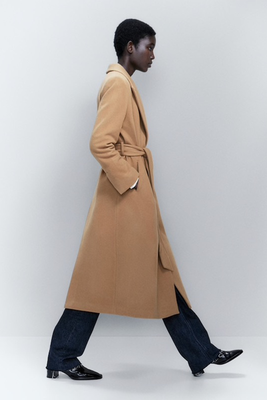 Long Wool Blend Coat from Massimo Dutti