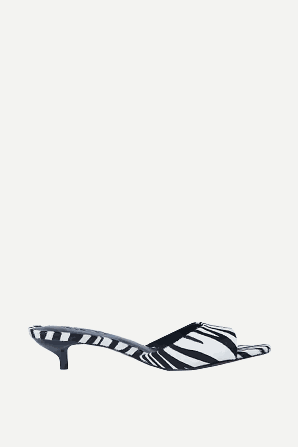 Alba Real Leather Peep Toe Kitten Heel Mules from  Topshop