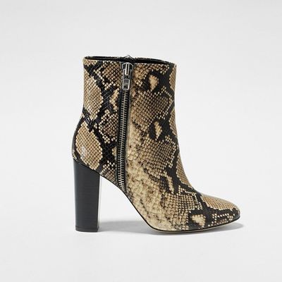 Snake Print Zip Up Boots from French Connection