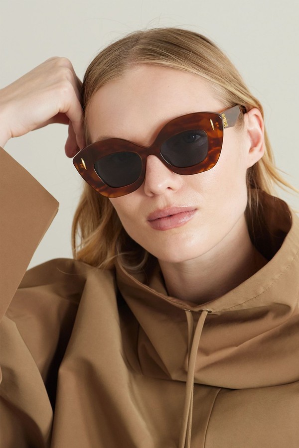 Oversized Cat-Eye Tortoiseshell Acetate Sunglasses from LOEWE EYEWEAR