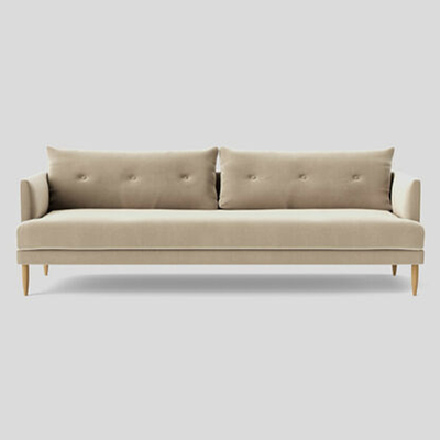 Kalmar Stylish Taupe Birch Easy Velvet Three Seater Sofa