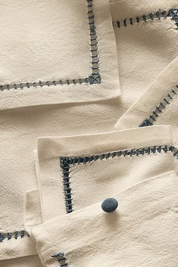 Pack Of 4 Hemstitched Cocktail Napkins  from Zara Home