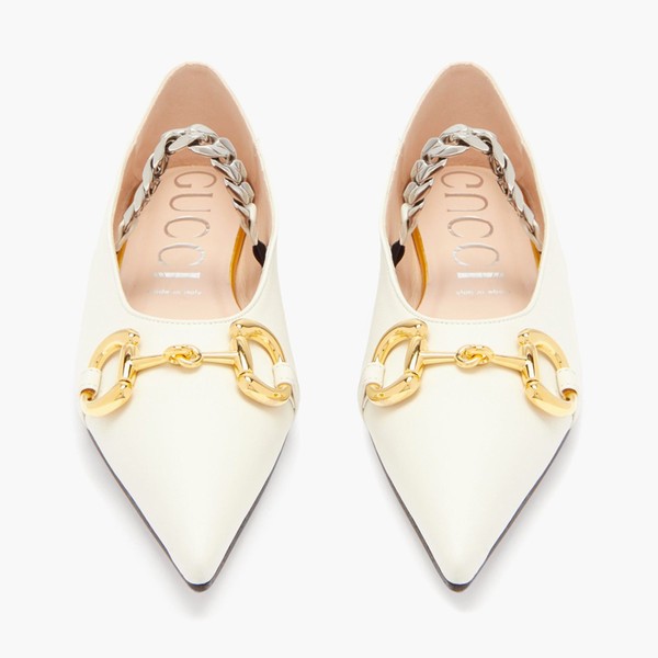 Deva Horsebit Leather Flats from Gucci