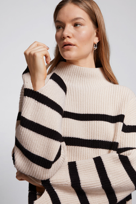 Oversized Mock Neck Striped Jumper from & Other Stories