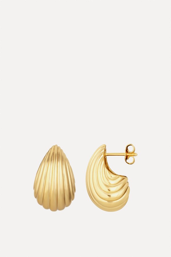 Shell Gold Stud Earrings