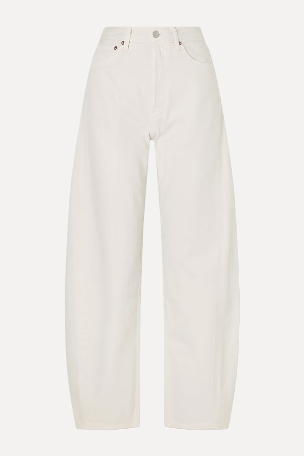 Luna Pieced High-Waist Tapered Jeans from Agolde