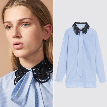 Shirt With Contrasting Peter Pan Collar