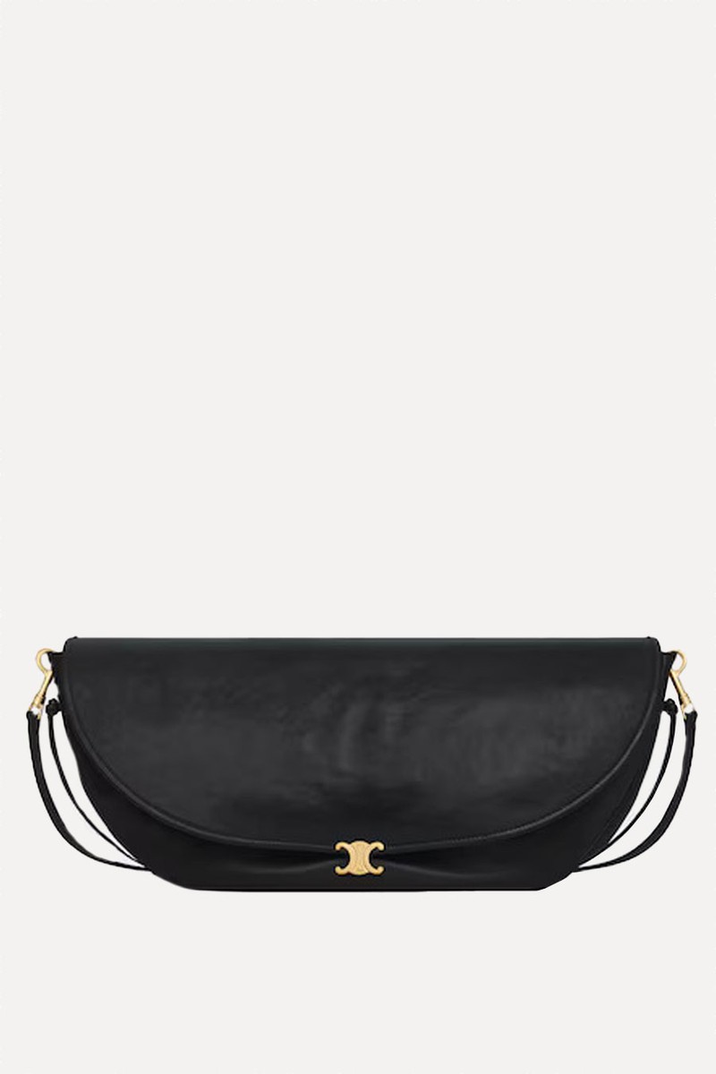 Halfmoon Soft Triomphe Bag In Supple Shiny Lambskin from Celine