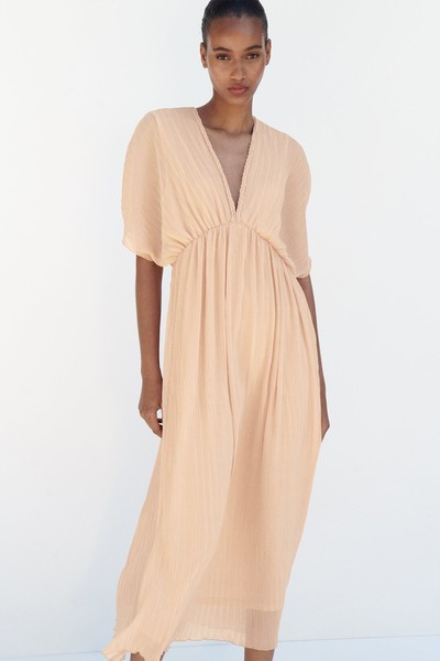 Pleated Midi Dress