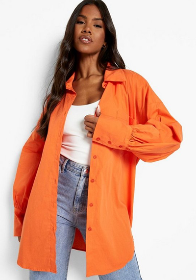 Oversized Orange Shirt from Boohoo