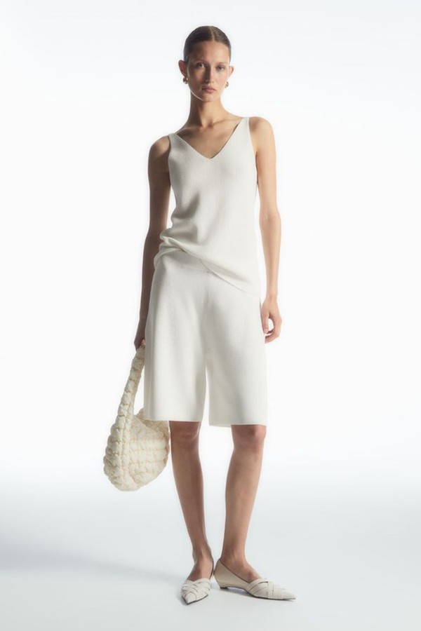 Ribbed-Knit Bermuda Shorts from COS