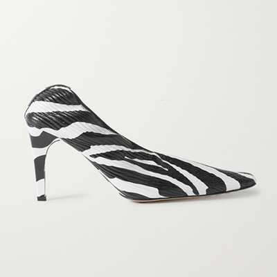 Zebra Print Leather Pumps from Bottega Veneta