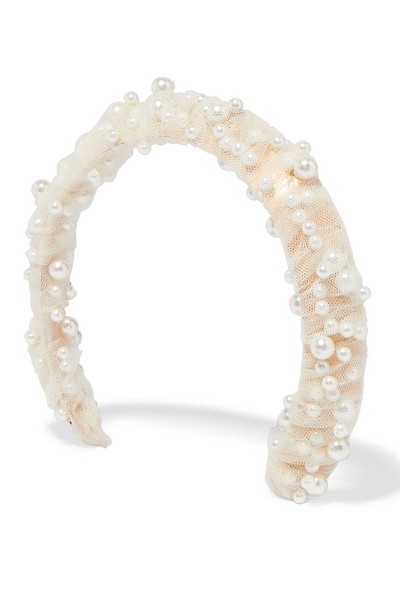 Bleeker Faux Pearl-Embellished Headband from Lelet NY