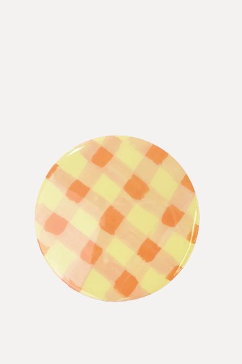 Pastel Sunny Painterly Gingham Dish  from Prints by GG