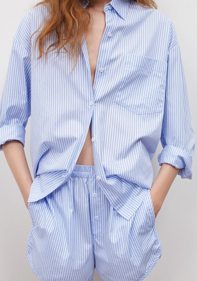 Striped Poplin Bermuda Shorts from Zara